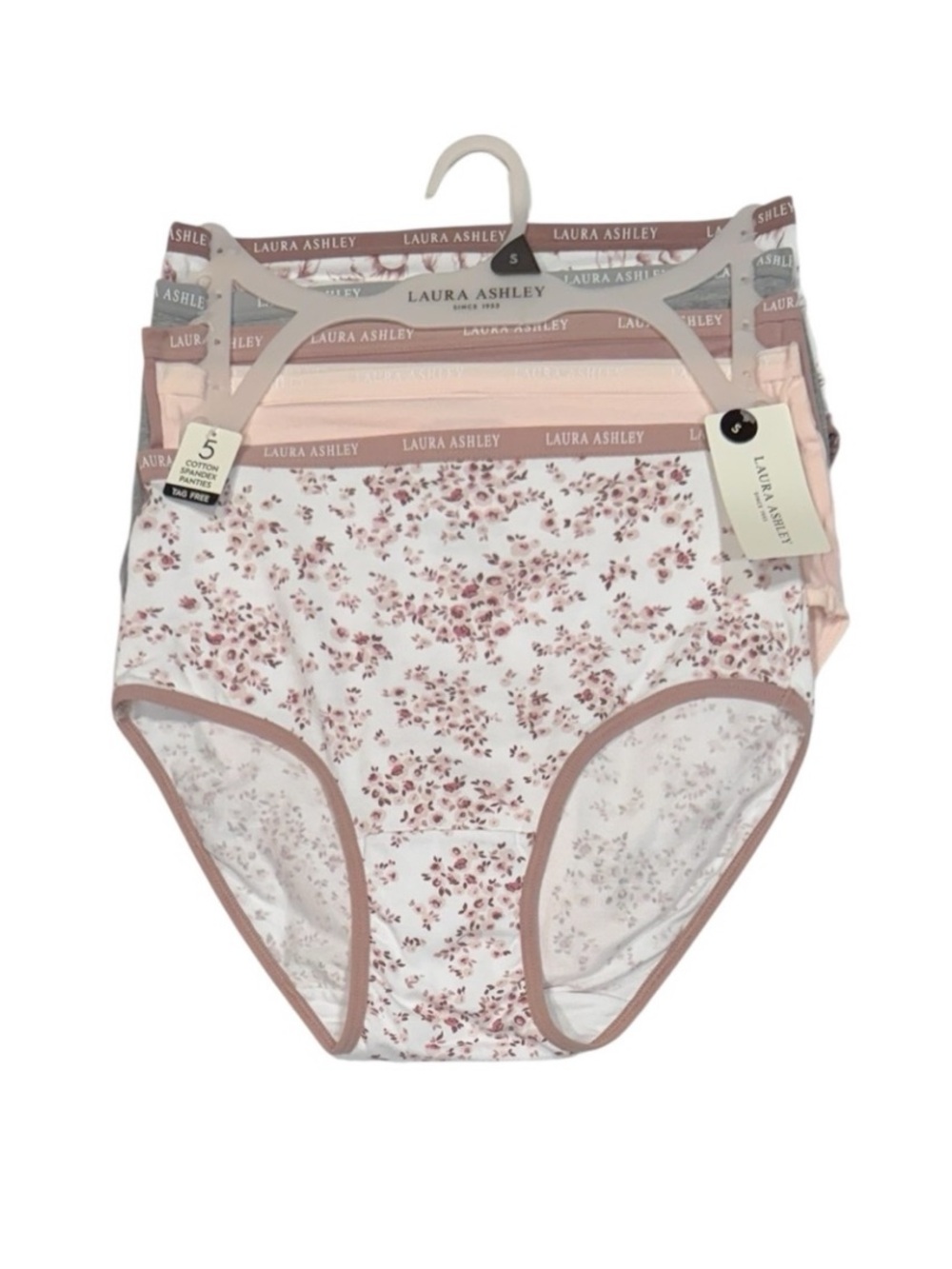LAURA ASHLEY 5 Pack Panties
Cotton Spandex Tag Free Stretch
Floral NWT Small